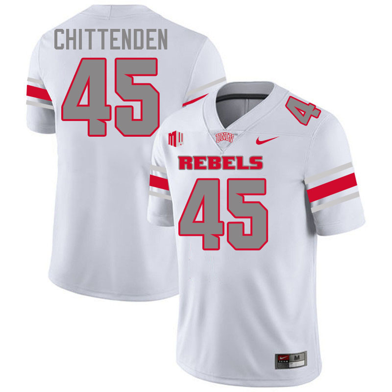 UNLV Rebels #45 Caden Chittenden College Football Jerseys,Uniforms-White
